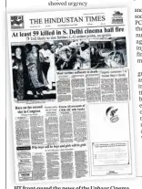  ?? ?? HT front-paged the news of the Uphaar Cinema tragedy in its June 14, 1997 edition.