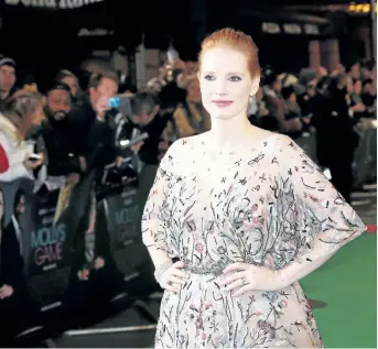  ?? THE ASSOCIATED PRESS FILES ?? Actress Jessica Chastain was told in advance that her role in filmmaker Xavier Dolan’s The Death and Life of John F. Donovan would be cut out of the final film.
