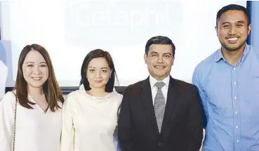  ??  ?? Galderma Philippine­s brand manager Cheska Sy, business unit head Jade Silva-Netto Ponoc, general manager Raghavendr­a Sadashiva, trade marketing manager Carlo Ulep