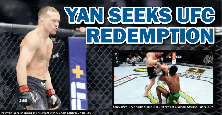  ?? Photo: AFP ?? Petr Yan looks on during the first fight with Aljanain Sterling.