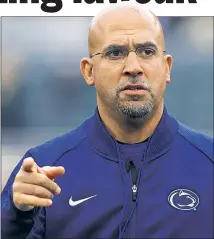  ?? AP ?? HOT WATER: Former Penn State player Isaiah Humphries alleges coach James Franklin ignored his claims he was being hazed and ultimately forced him to transfer.