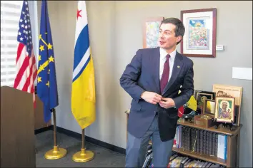  ?? ROBERT FRANKLIN/AP 2018 ?? South Bend Mayor Pete Buttigieg is considerin­g a run for the White House in 2020. The Democrat would be entering a crowded field of hopefuls.