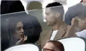  ?? AP ?? Cristiano Ronaldo and his partner Georgina in the stands prior to the Champions League match between Juventus and Young Boys at the Allianz stadium in Turin, Italy, on Tuesday —