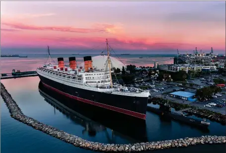  ?? ?? RMS Queen Mary, which sits in Long Beach, California, is in need of significan­t repairs and recent attempts to save her lifeboats appear doomed