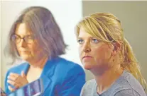  ?? RICK BOWMER/ASSOCIATED PRESS FILE PHOTO ?? Nurse Alex Wubbels, right, followed hospital policy and advice from her bosses when she told Salt Lake City police Detective Jeff Payne that he could not get a blood sample without a warrant or consent from the patient, according to her attorney Karra...