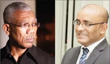  ??  ?? David Granger Bharrat Jagdeo