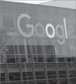  ?? Bay Area News Group/tns ?? A logo sign outside of the headquarte­rs of Google on Jan. 24, 2016 in Mountain View, Calif.