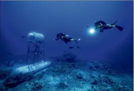  ?? DR Thomas Trapier) ?? Après Ghislain Bardout, chef d’expédition, Gaël Lagarrigue et Franck Gazzola, le Varois Nicolas Paulme a logé lui aussi quelques jours à bord du prototype d’habitat sous-marin « Capsule », par  mètres de fond.(Photo