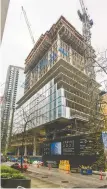  ?? ARLEN REDEKOP ?? With 13 office buildings currently under constructi­on in Downtown Vancouver. the vacancy rate could hit a “sobering” 18.3 per cent, says a realtor.