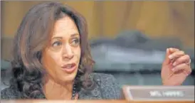  ?? BLOOMBERG ?? ▪ File photo of US Senator Kamala Harris in Washington.