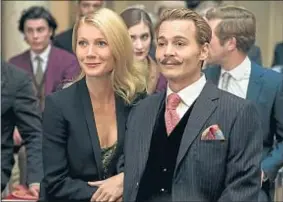  ?? DAVID APPLEBY / AP ?? Con Gwyneth Paltrow en una escena de Mortdecai