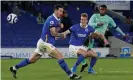  ?? Photograph: Paul Childs/ AFP/Getty Images ?? Alex Iwobi sends a late effort just over the bar for Everton.