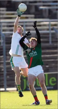  ??  ?? Kilcoole’s Dara Keddy clashes with Milltown’s Cian Buckley.