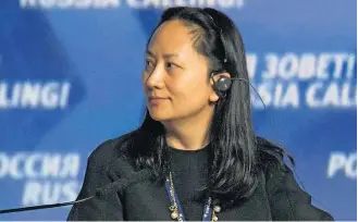  ?? ALEXANDER BIBIK/REUTERS ?? Ameaça. Meng Wanzhou, diretora da Huawei: prisão acirra confronto entre EUA e China