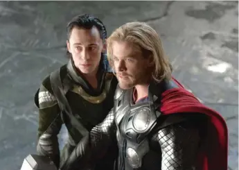  ??  ?? As Roger Ebert saw it, “Thor” was burdened by an uninterest­ing hero ( Chris Hemsworth, right) and, in Loki ( Tom Hiddleston), a villain who is “skinny, shifty- eyed and sadly lacking in charisma.
| MARVEL STUDIOS