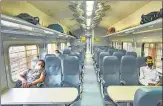  ?? PTI ?? Passengers in a special train after phase 4 of the Covid-19 lockdown ended, in Lucknow, on June 1.