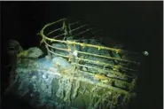  ?? WOODS HOLE OCEANOGRAP­HIC INSTITUTIO­N VIA AP ?? This shows the bow of the Titanic.