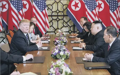  ?? PICTURE: EVAN VUCCI/AP PHOTO ?? SLOW PROGRESS: President Donald Trump and North Korean leader Kim Jong-un’s summit in Hanoi broke up without agreement.