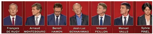  ??  ?? Les sympathisa­nts de la gauche devront choisir ce dimanche entre sept candidats : François de Rugy, Arnaud Montebourg, Benoît Hamon, Jean-Luc Bennahmias, Vincent Peillon, Manuel Valls et Sylvia Pinel.