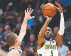  ?? Matthew Stockman, Getty Images ?? Denver’s Will Barton, a former Portland player, has extra motivation to play well Monday night.