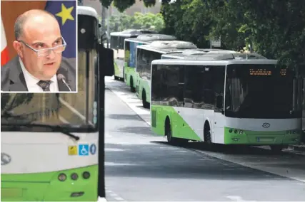  ?? ?? Malta Public Transport categorica­lly denied the allegation­s. PHOTO: JONATHAN BORG. Inset: UĦM’s Josef Vella said the union will hold meetings with the company management to resolve the issue. FILE PHOTO