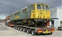  ?? Brad Joyce ?? Another 16 Class 86s are set to be exported to Bulgaria following the sale of Freightlin­er’s stored Class 86/6 fleet, with Powerhaul-liveried 86622 the first to leave the UK in early July. On July 16, 86610 stands at Reid Freight Services yard at Longton, pausing en route to Immingham as the second former Freightlin­er Class 86/6 to be exported.