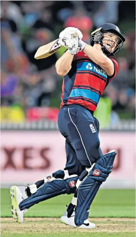  ??  ?? Small consolatio­n: Eoin Morgan hit a match-winning 80 for England