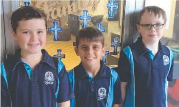  ??  ?? BUSY BOYS: Our Lady Help of Christians Year 4 students Taj Ashby, Camden Ilic and Jake Sullivan can expect lots of work but also plenty of fun this year.