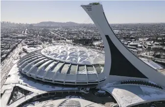  ?? CP FILE ?? Montreal’s Olympic Park has launched an internatio­nal competitio­n to find a second life for the aging stadium roof, which is about to be replaced.