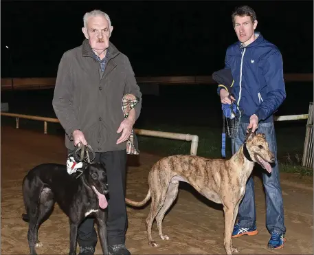  ?? Photo by www.deniswalsh­photograph­y.com ?? As they finished in the second of the An Ghealtacht GAA semi-finals at the Kingdom stadium on Friday night. Vincent McKenna with Killahan Cian and James Quinn with Main Road Neymar.