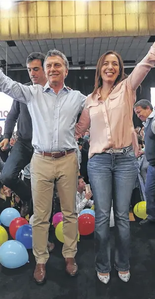 ?? ARCHIVO LA NUEVA. ?? El desdoblami­ento de las elecciones bonaerense­s, un tema que divide a Macri y Vidal.