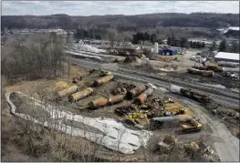  ?? MATT FREED — THE ASSOCIATED PRESS FILE ?? A view of the scene Feb. 24as the cleanup continues at the site of a Norfolk Southern freight train derailment that happened on Feb. 3in East Palestine, Ohio.