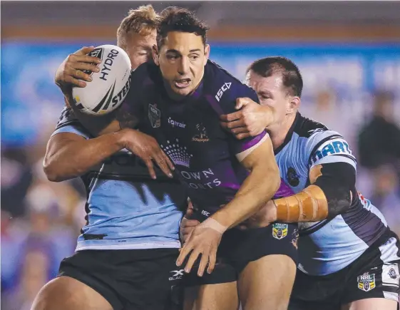  ?? Picture: GETTY IMAGES ?? Billy Slater laid on the match-winning try in Melbourne’s victory over Cronulla last week, securing his recall to the Queensland side.