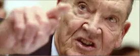  ?? Bloomberg News ?? John C. Bogle, founder of The Vanguard Group, makes a point while appearing before the House Subcommitt­ee on Capital Markets, Insurance and Government Sponsored Enterprise, March 12, 2003, in Washington D.C.