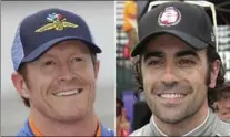  ?? THE ASSOCIATED PRESS ?? Police say Indianapol­is 500 pole-sitter Scott Dixon, left, and fellow former race winner Dario Franchitti were robbed at gunpoint while in a Taco Bell drive-thru lane Sunday night.