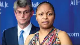  ?? ASHLEE REZIN/SUN-TIMES ?? Krystal Archie, pictured Friday with her attorney Al Hofeld Jr., is suing the city and the Chicago Police Department.