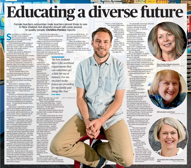  ?? WARWICK SMITH/STUFF CAMERON BURNELL/STUFF ANDY JACKSON/STUFF SIMON O’CONNOR/STUFF ?? Alison Sewell of Massey University’s Institute of Education NZEI president Lynda Stuart Sacred Heart Girls’ College principal Paula Wells