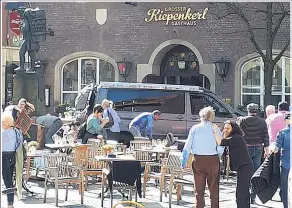  ??  ?? MURDERS Van at the scene where it killed two people as it ploughed into diners