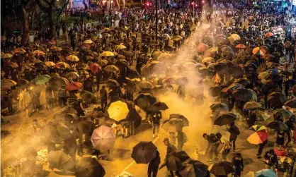  ??  ?? ‘Excessive force and police brutality have accelerate­d and magnified these protests, turning what began as a rejection of the extraditio­n bill into a far broader movement.’ Photograph: AFP via Getty