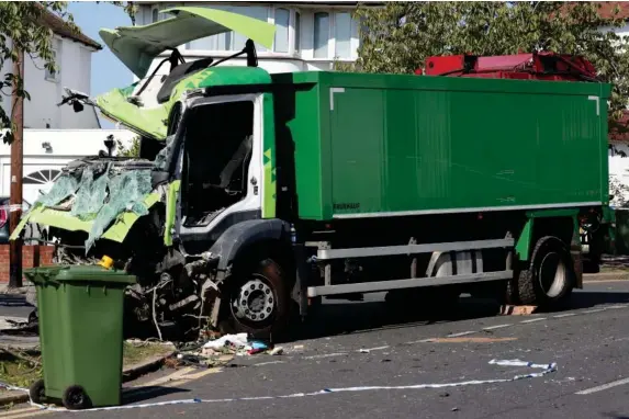  ?? (PA) ?? The scene of the collision in southeast London yesterday