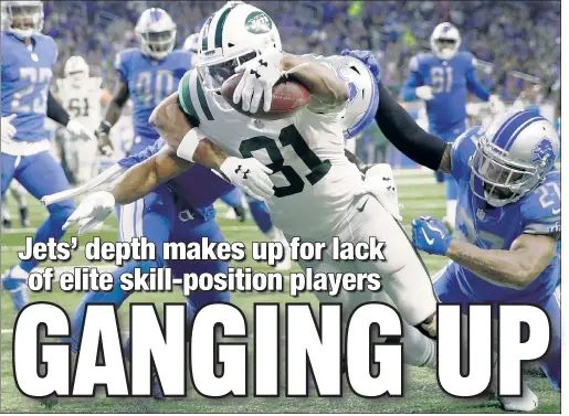  ?? Getty Images (2) ?? ALL TOGETHER NOW: Jets receiver Quincy Enunwa and running back Isaiah Crowell (inset) might not have the name recognitio­n of Odell Beckham Jr. and Saquon Barkley, but as offensive coordinato­r Jeremy Bates said Thursday, “You can’t win with one player.”