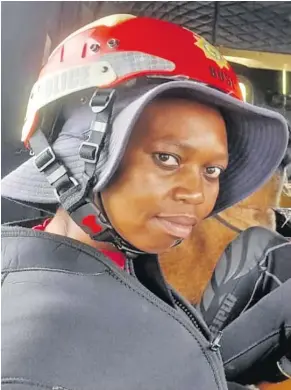  ?? ?? Sergeant Busi Mjwara lost her life while searching for an eightyear-old child at Henley Dam on Saturday.