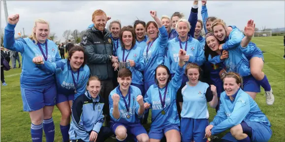  ??  ?? North End United celebrate after winning the Michelle Coleman Cup final.