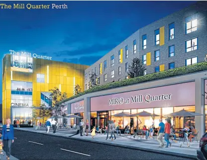  ??  ?? The Mill Quarter developmen­t at Thimblerow, shown in this artist’s impression, is expected to attract an extra 300,000 visitors a year to Perth.