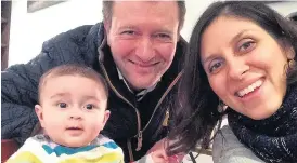  ?? Picture: ENTERPRISE NEWS & PICTURES ?? Nazanin with her husband Richard and their daughter Gabriella before she was jailed in Iran during a holiday in 2016