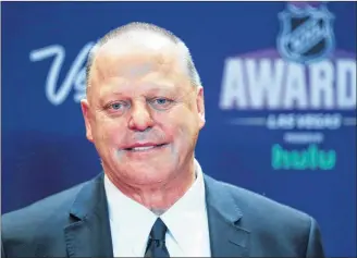  ?? AP PHOTO/JOHN LOCHER ?? Gerard (Turk) Gallant, head coach of the Vegas Golden Knights, poses on the red carpet before the NHL Awards in Las Vegas on Wednesday night.