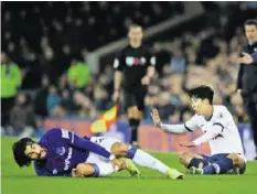  ?? GETTY ?? Foul mit Folgen: Heung-min Son und der verletzte André Gomes.