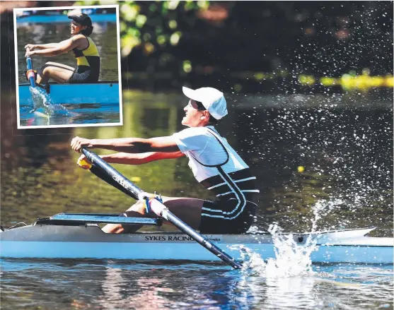  ?? OARSOME: The Cathedral School's Jaya Pradhan, 13, competes in the boys singles ( main) and Townsville Grammar’s Ally Lee- Knauer, 13. Pictures: ZAK SIMMONDS ??