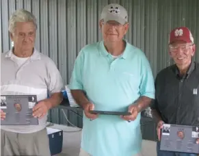  ?? SDN) (Photo by Danny P. Smith, ?? Coach Allen Goodin, coach Johnny Fulce and principal Miller T. Griffin were recognized for their years of service to Sturgis High School on Saturday.