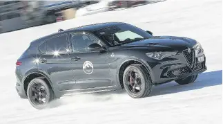  ??  ?? Con i suoi 510 cavalli la Stelvio ha rappresent­ato l’apice della giornata di test